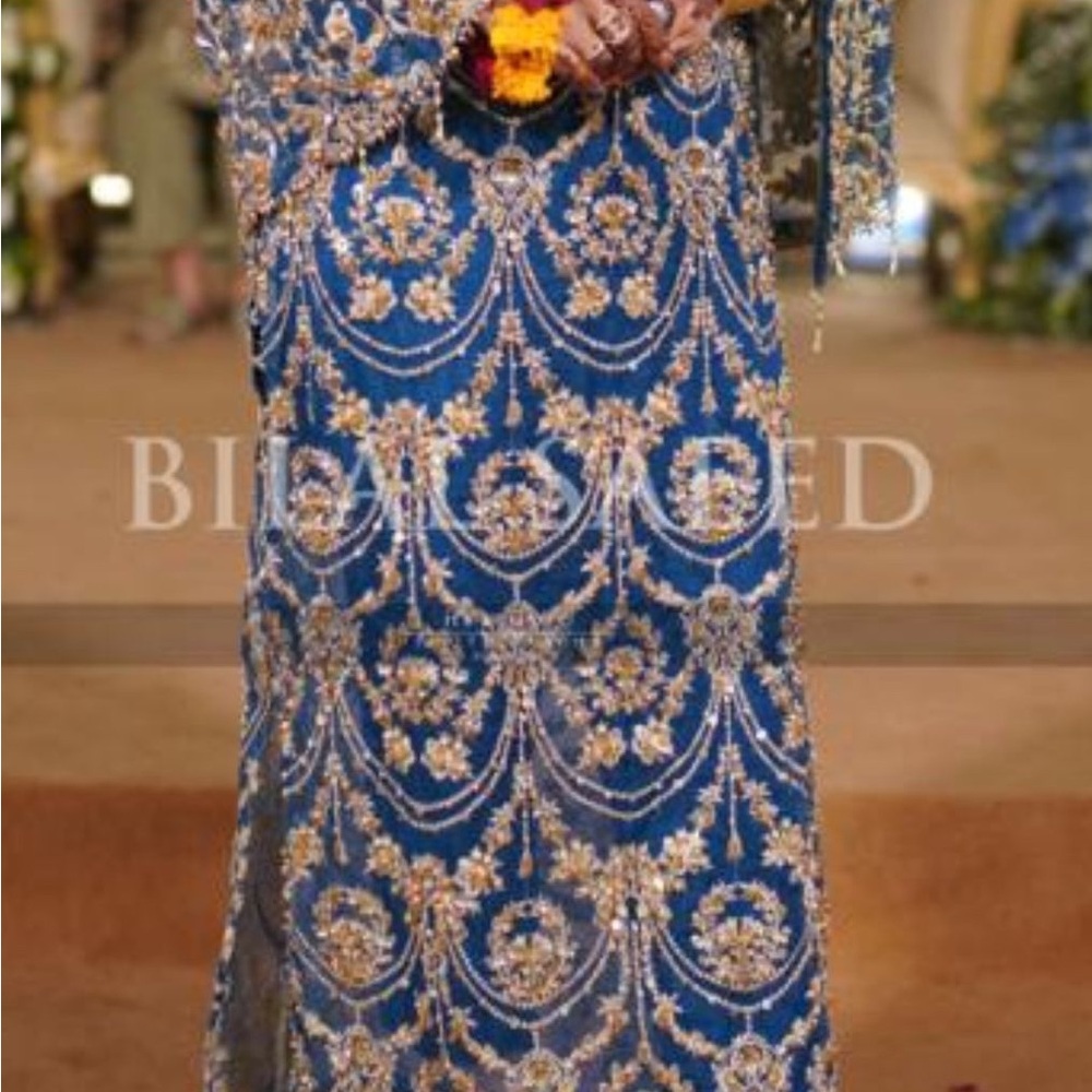 Elegant Blue Embroidered Dress